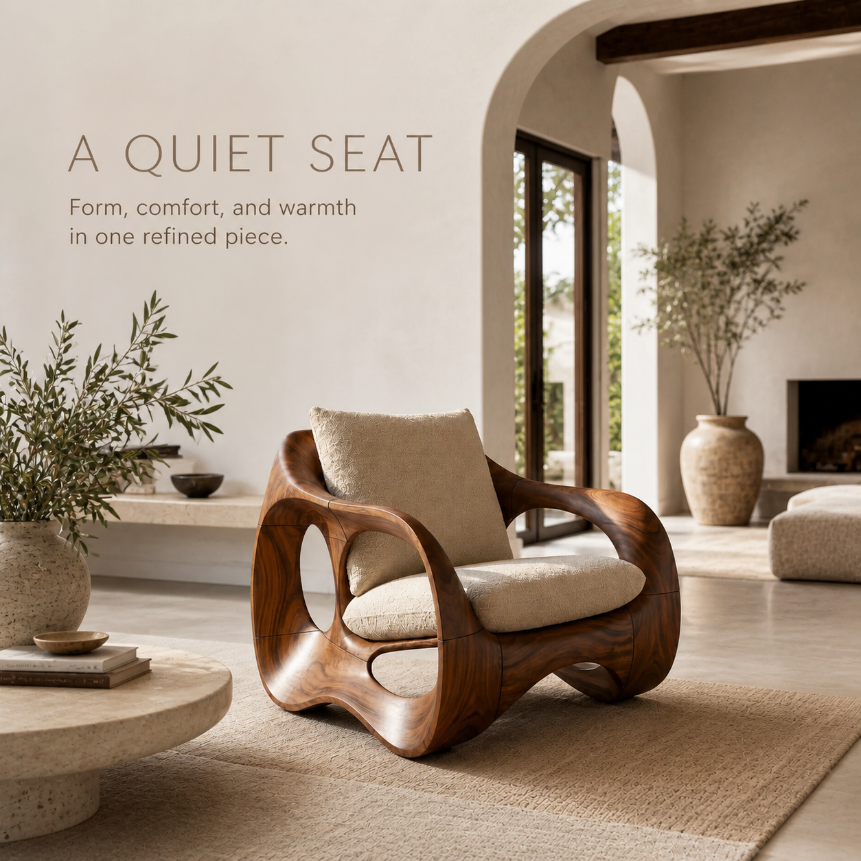 Rowan Hollow Form Natural Wood Chair - Design 022 - product image 02