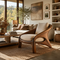Liora Warm Natural Wood Accent Chair - Design 023 - main view