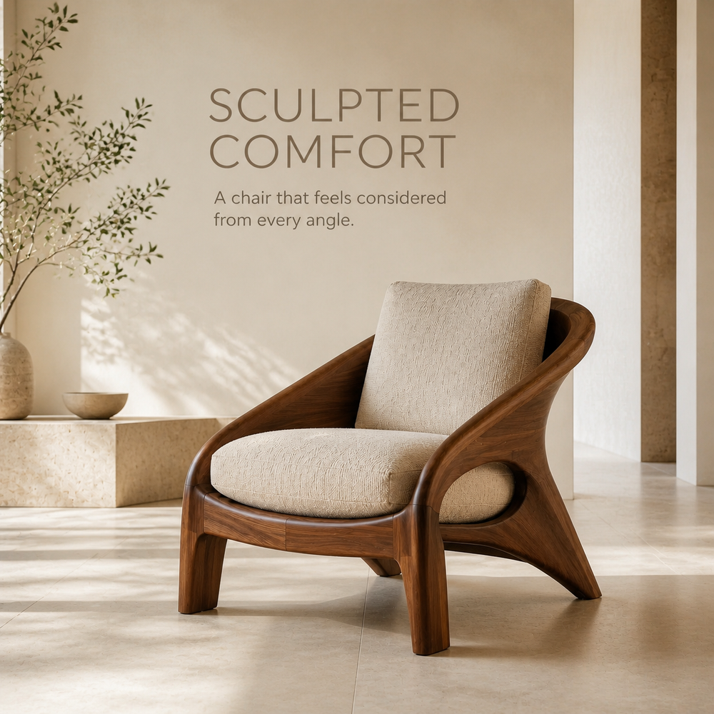 Liora Warm Natural Wood Accent Chair - Design 023 - product image 03