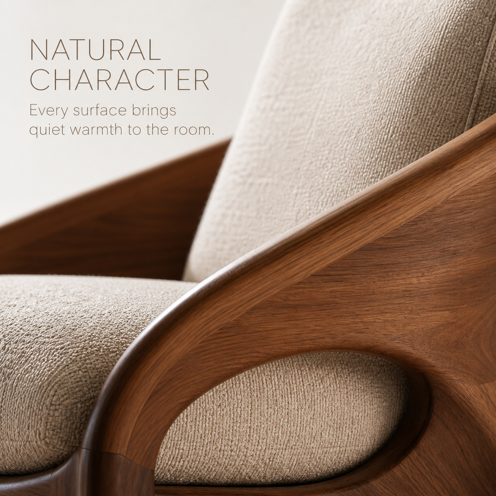 Liora Warm Natural Wood Accent Chair - Design 023 - product image 05