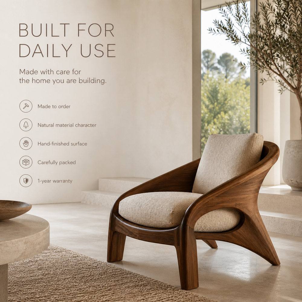 Liora Warm Natural Wood Accent Chair - Design 023 - product image 09