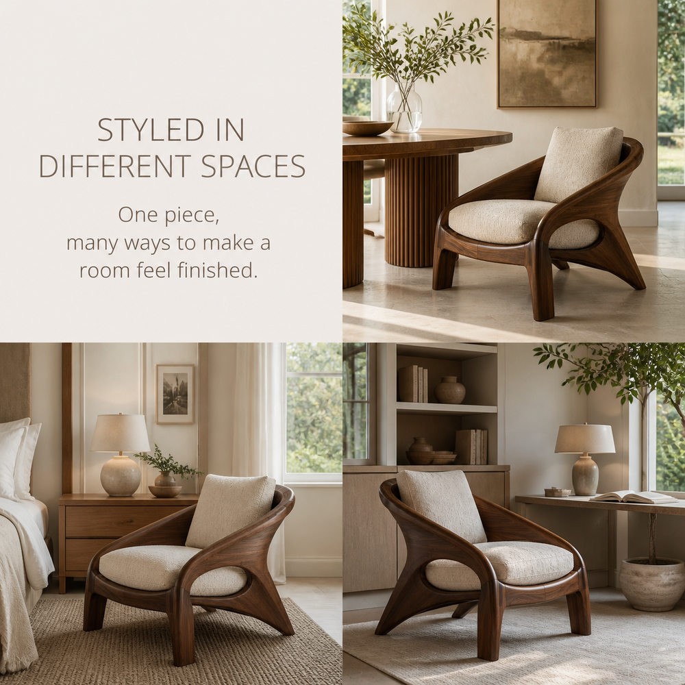 Liora Warm Natural Wood Accent Chair - Design 023 - product image 10