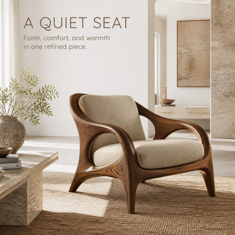 Soren Rounded Natural Wood Lounge Chair - Design 024 - product image 02
