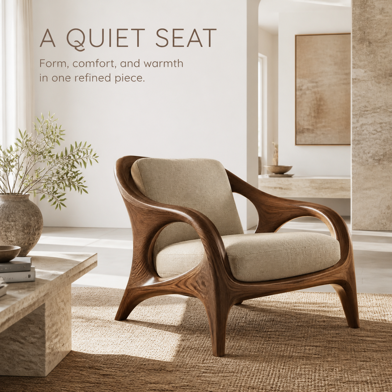 Soren Rounded Natural Wood Lounge Chair - Design 024 - product image 02