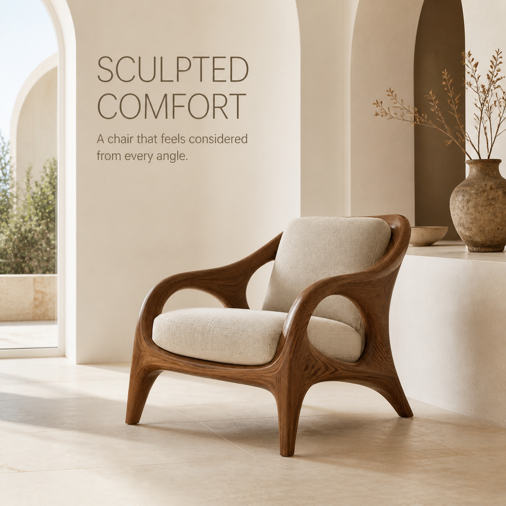 Soren Rounded Natural Wood Lounge Chair - Design 024 - product image 03