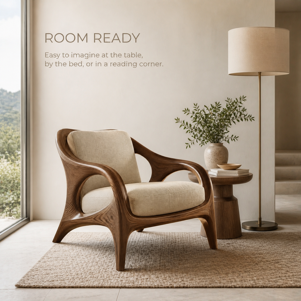 Soren Rounded Natural Wood Lounge Chair - Design 024 - product image 04
