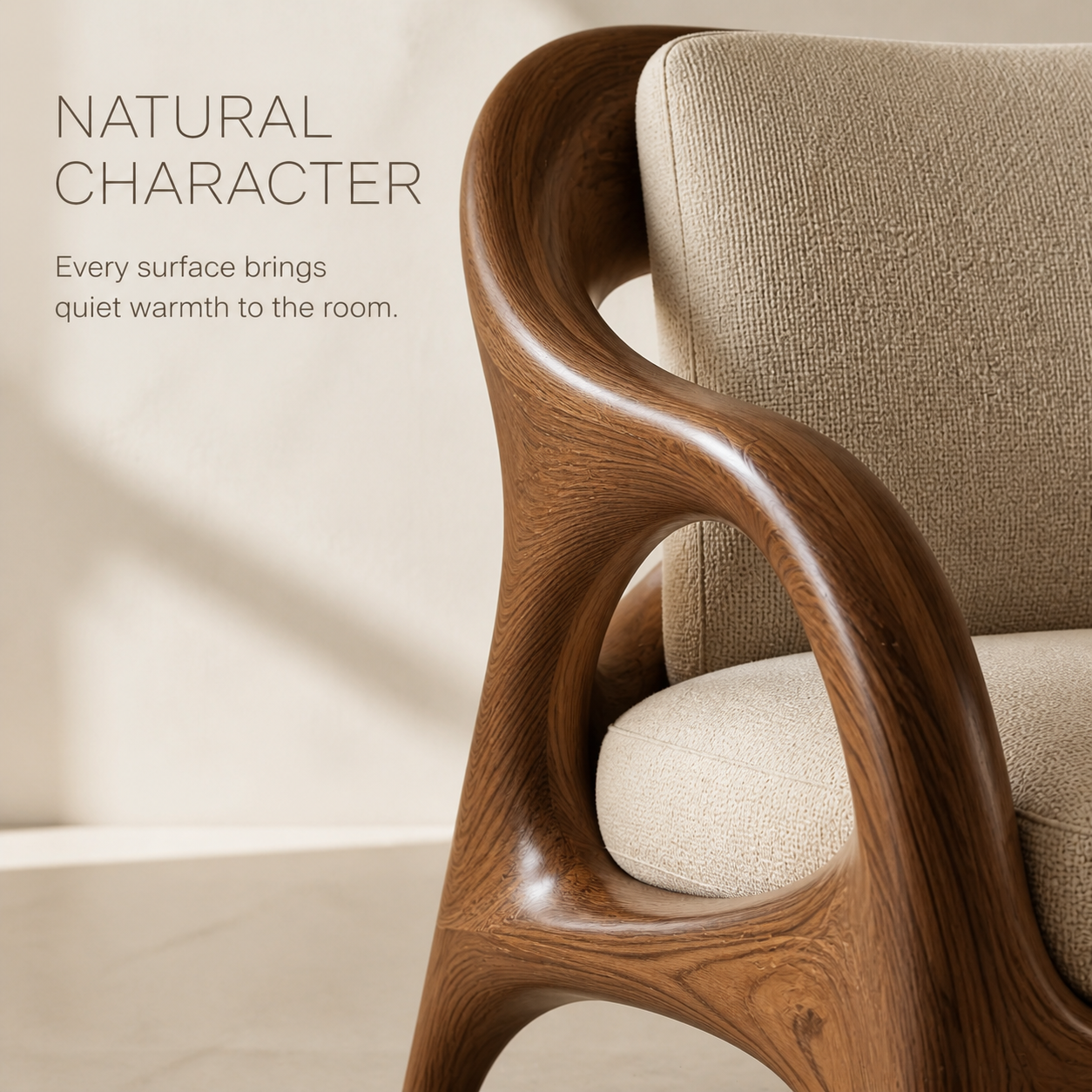 Soren Rounded Natural Wood Lounge Chair - Design 024 - product image 05