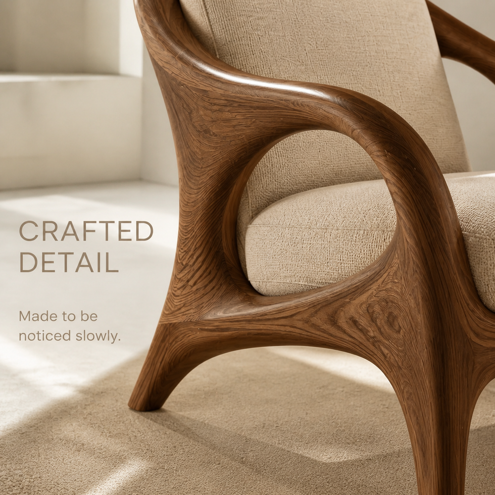 Soren Rounded Natural Wood Lounge Chair - Design 024 - product image 06
