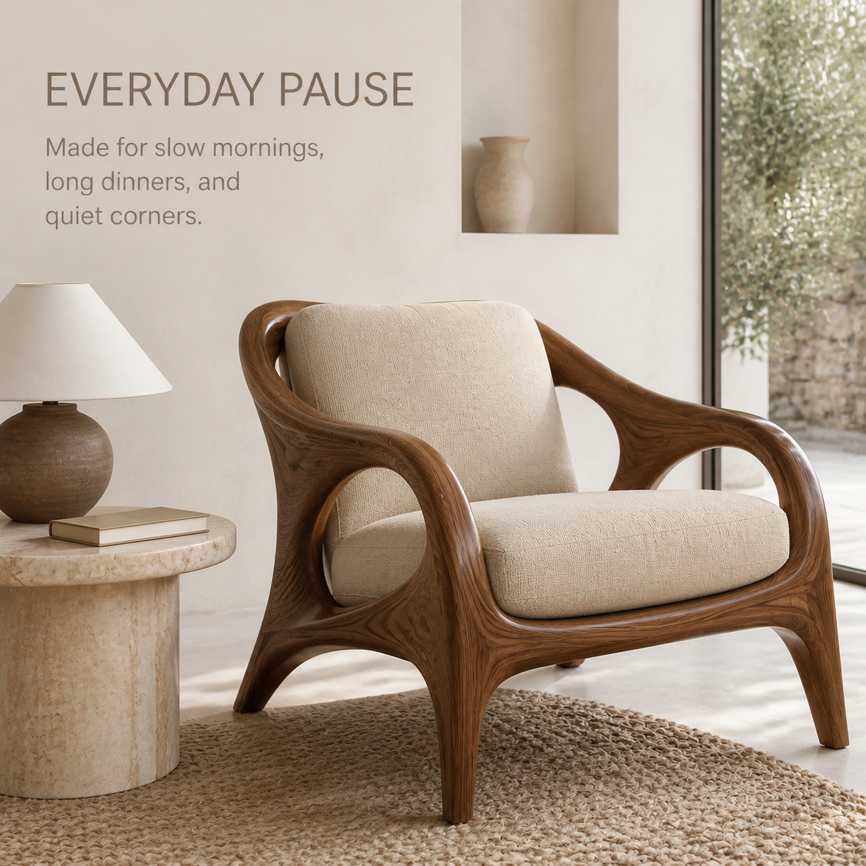 Soren Rounded Natural Wood Lounge Chair - Design 024 - product image 07