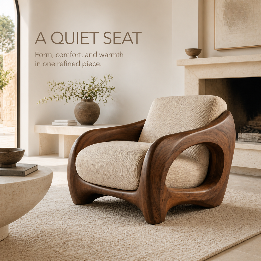 Elara Gallery Natural Wood Accent Chair - Design 025 - product image 02