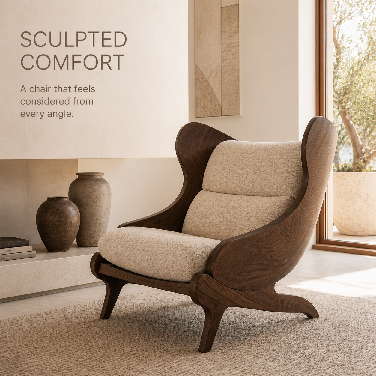 Veyra Soft Curve Natural Wood Chair - Design 026 - product image 03