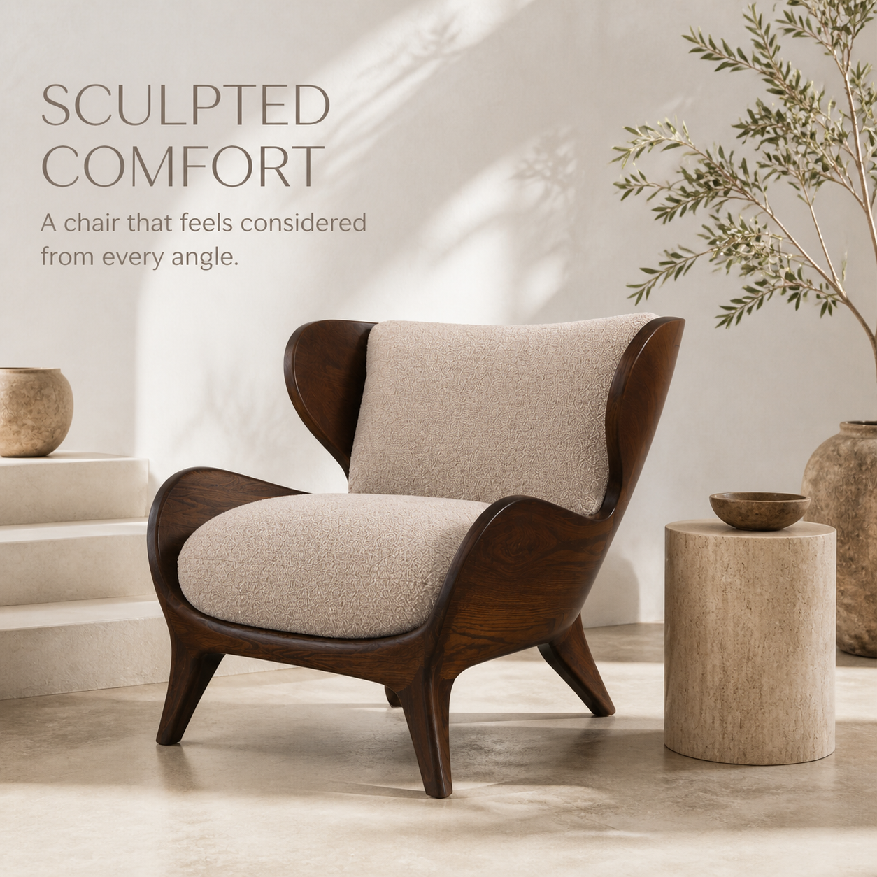 Calder Organic Modern Natural Wood Chair - Design 027 - product image 03