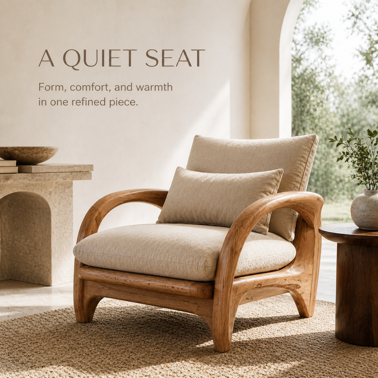 Nolan Arc Natural Wood Lounge Chair - Design 028 - product image 02