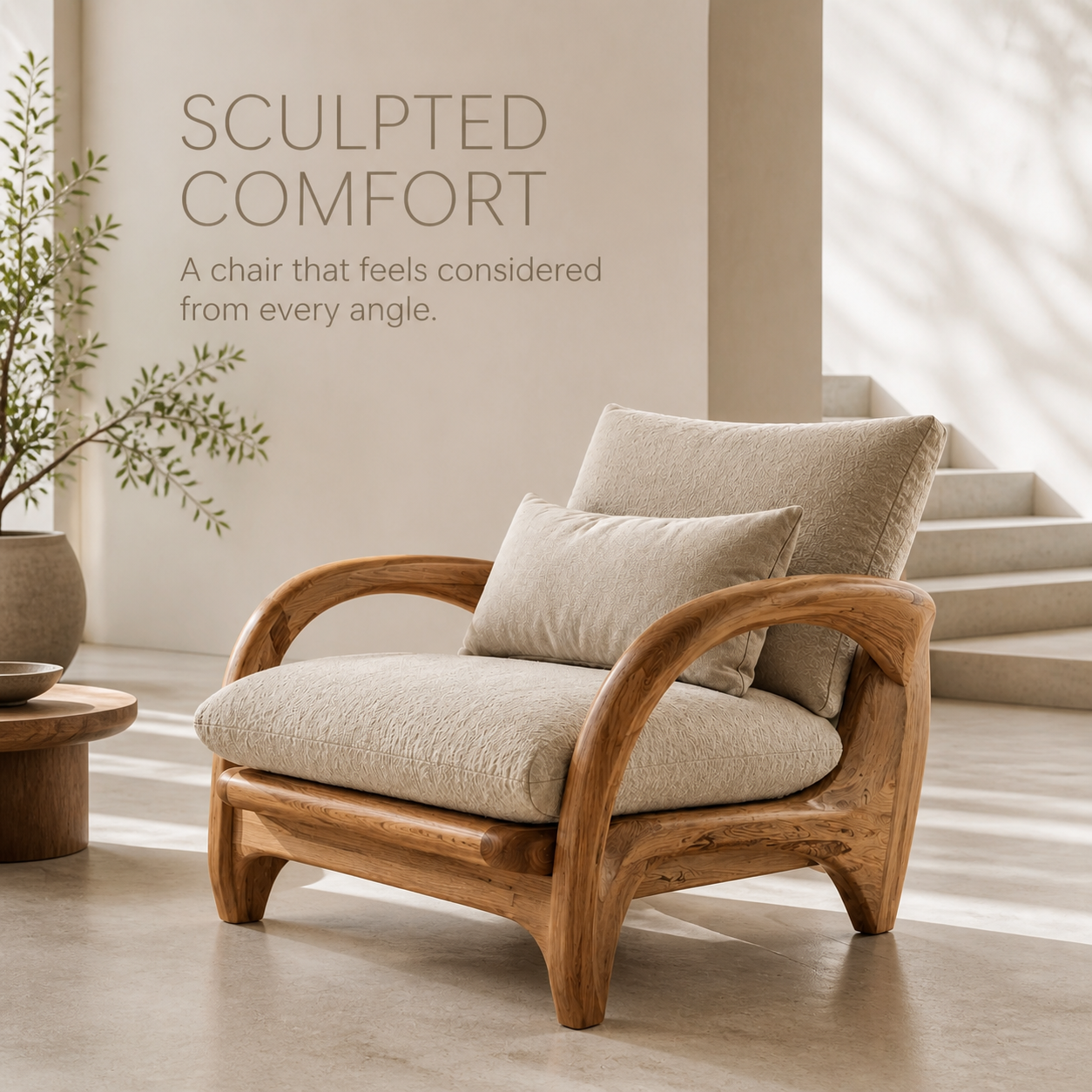 Nolan Arc Natural Wood Lounge Chair - Design 028 - product image 03