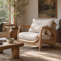 Brielle Sculpted Natural Wood Chair - Design 029 - main view