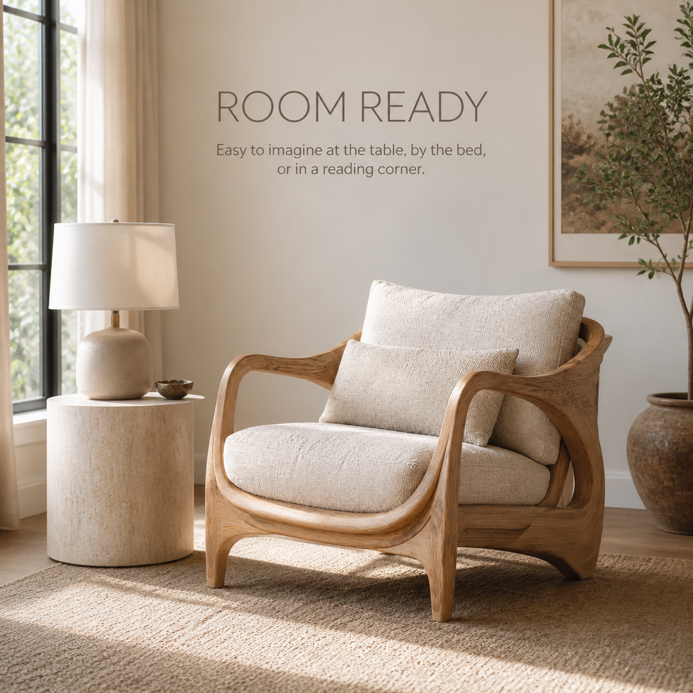 Brielle Sculpted Natural Wood Chair - Design 029 - product image 04