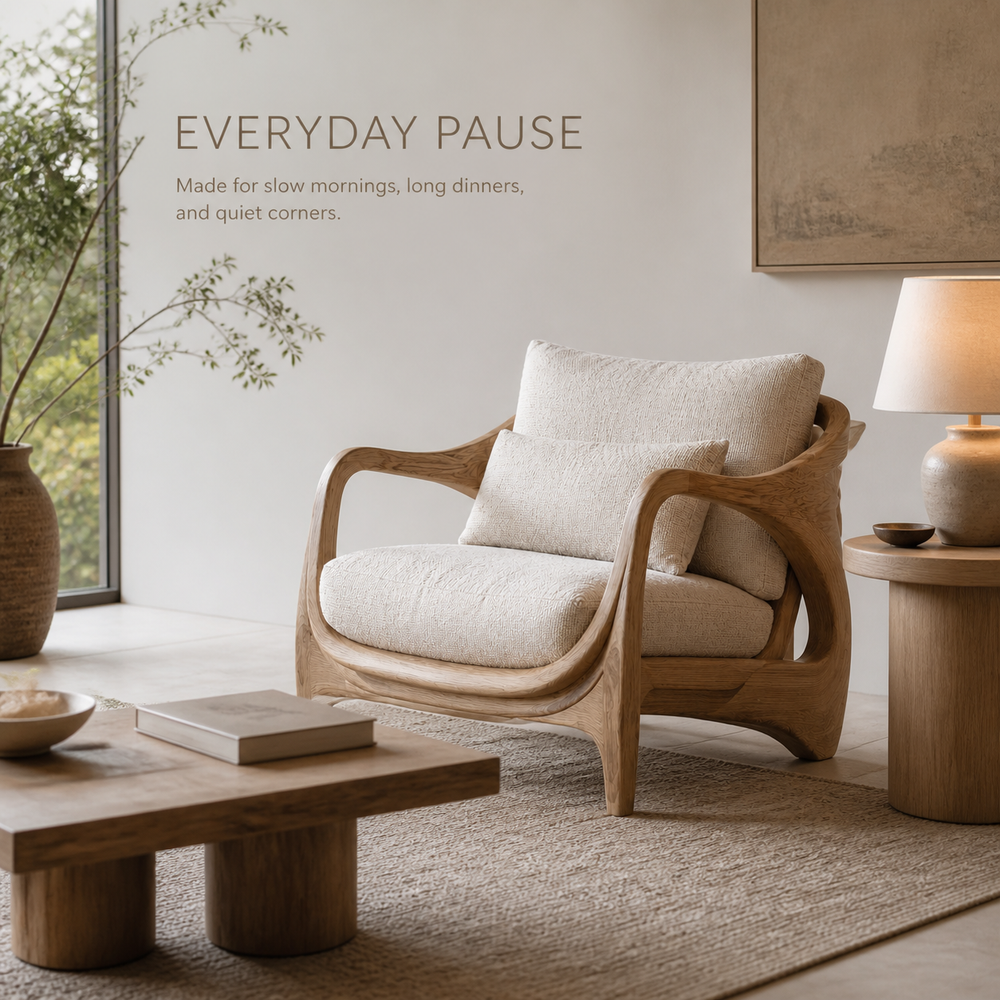 Brielle Sculpted Natural Wood Chair - Design 029 - product image 07
