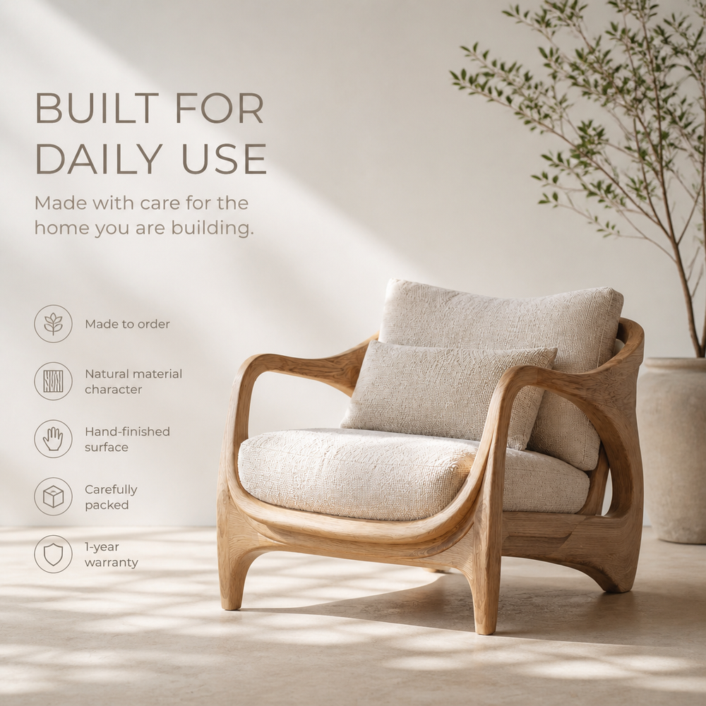 Brielle Sculpted Natural Wood Chair - Design 029 - product image 09