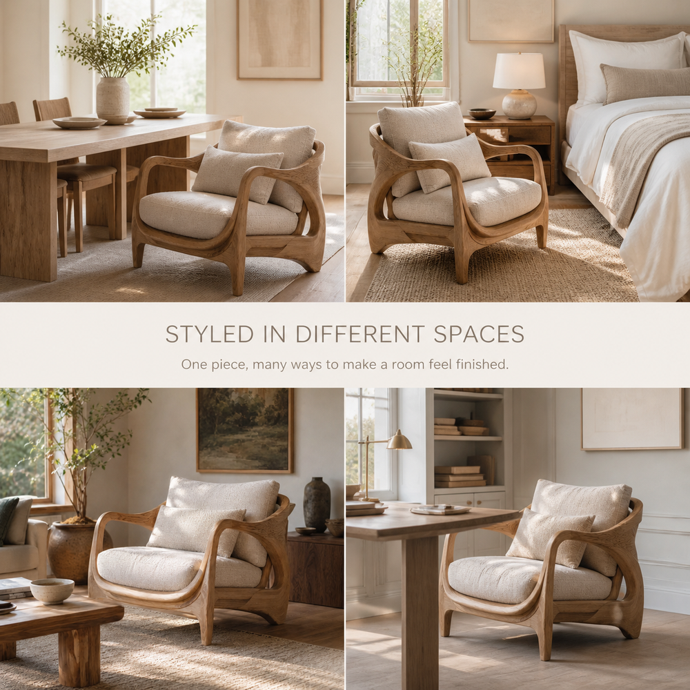 Brielle Sculpted Natural Wood Chair - Design 029 - product image 10