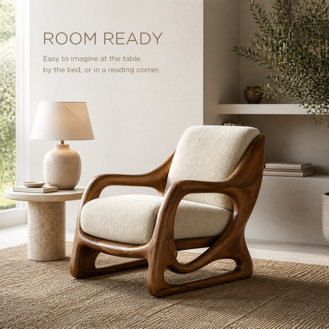 Marin Curved Natural Wood Lounge Chair - Design 030 - product image 04