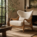 Selene Rounded Natural Wood Accent Chair - Design 031 - main view