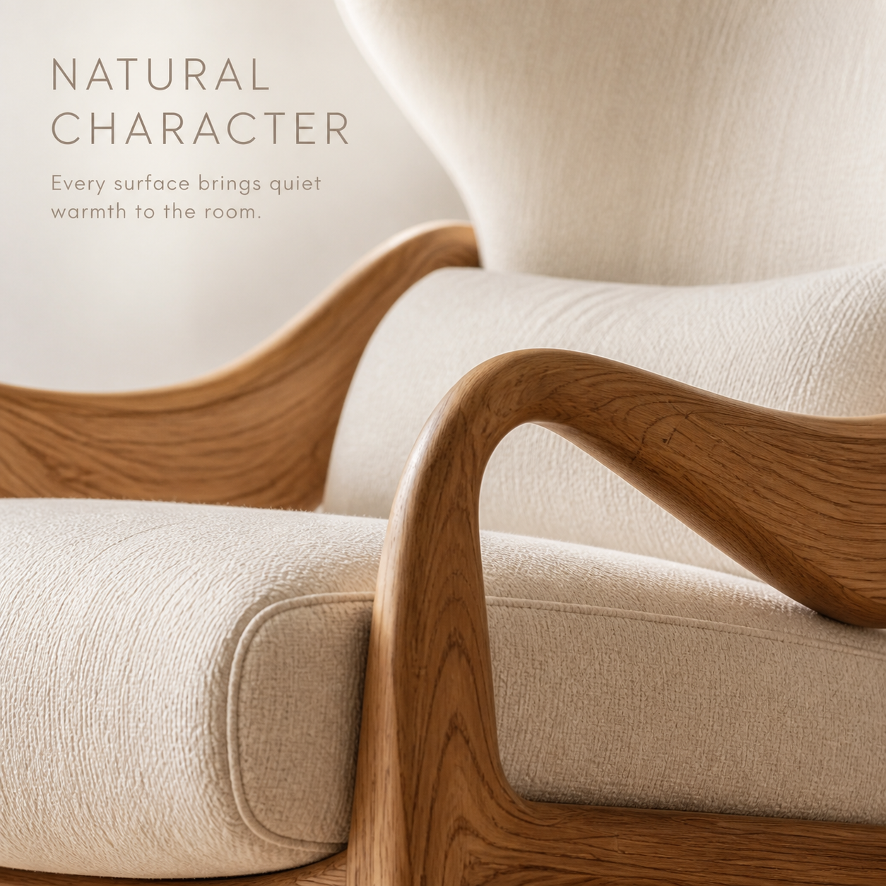 Selene Rounded Natural Wood Accent Chair - Design 031 - product image 05