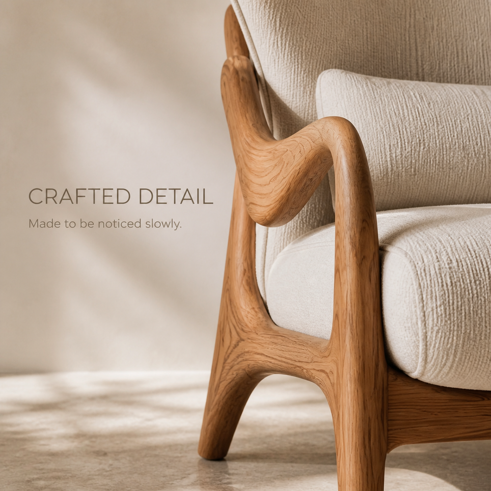 Selene Rounded Natural Wood Accent Chair - Design 031 - product image 06