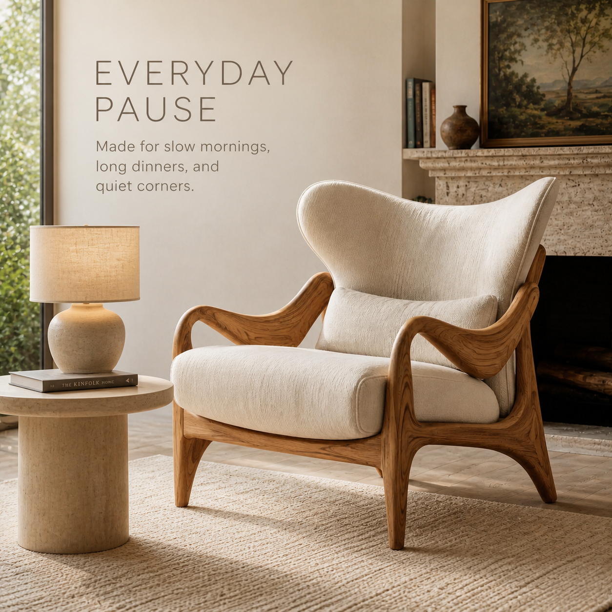Selene Rounded Natural Wood Accent Chair - Design 031 - product image 07