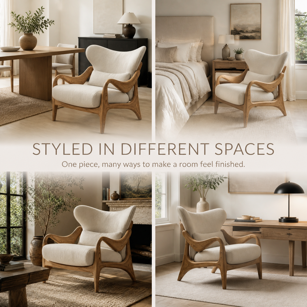 Selene Rounded Natural Wood Accent Chair - Design 031 - product image 10