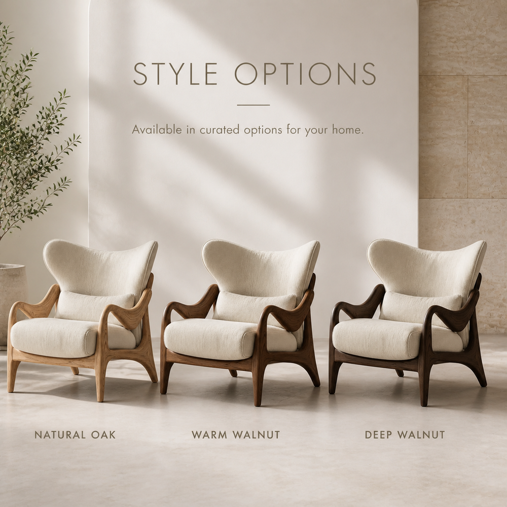 Selene Rounded Natural Wood Accent Chair - Design 031 - product image 11