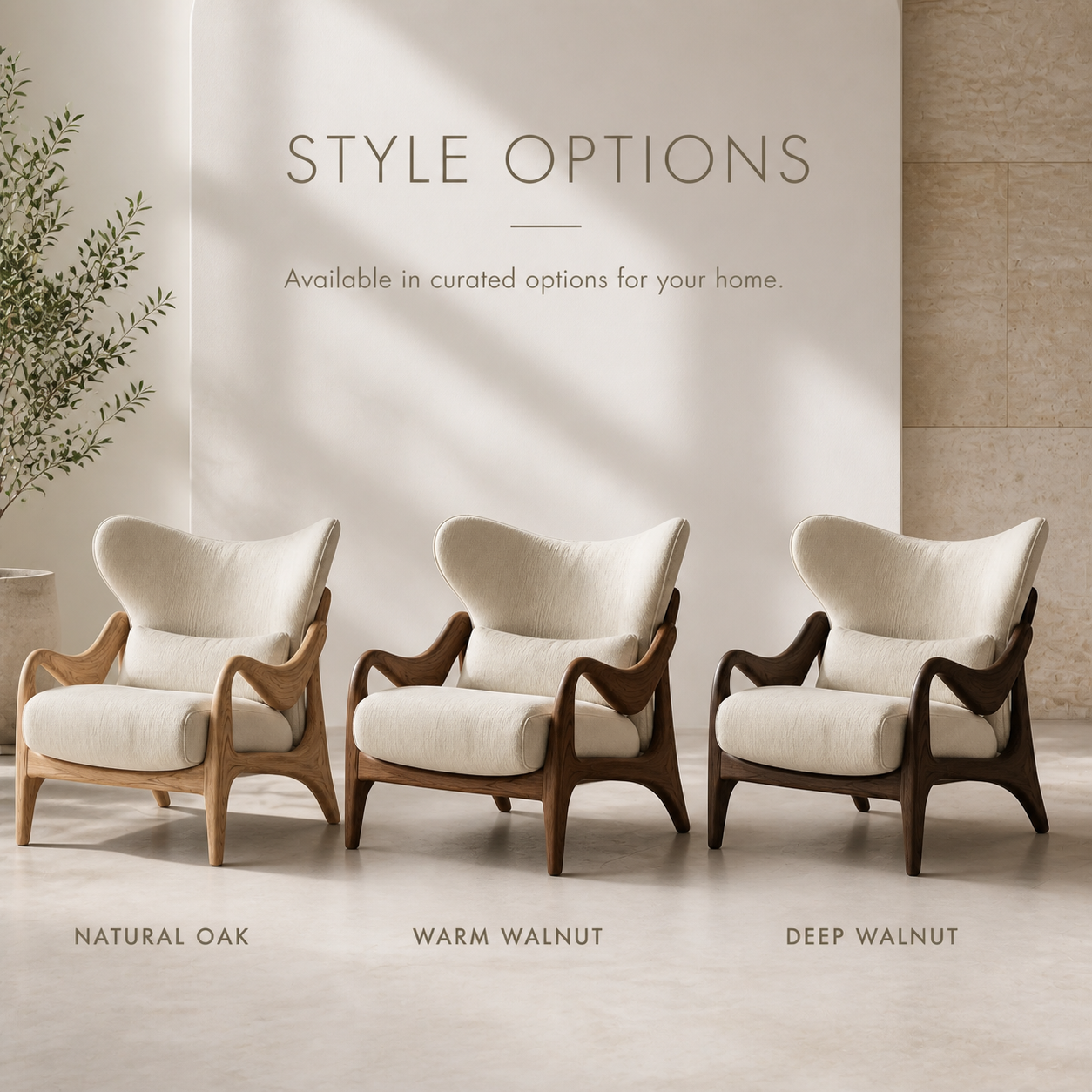 Selene Rounded Natural Wood Accent Chair - Design 031 - product image 11