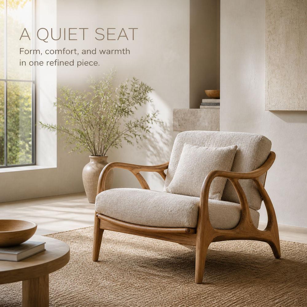 Alden Sculptural Natural Wood Lounge Chair - Design 032 - product image 02