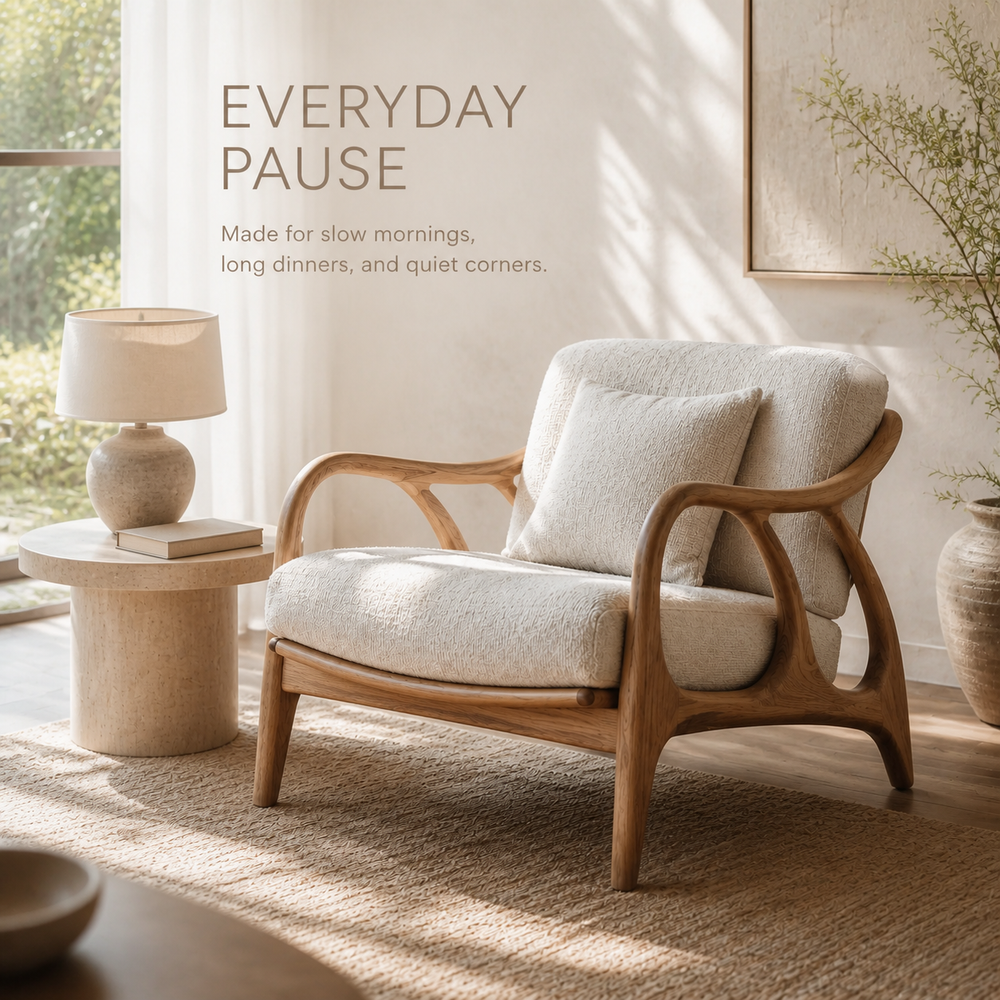 Alden Sculptural Natural Wood Lounge Chair - Design 032 - product image 07
