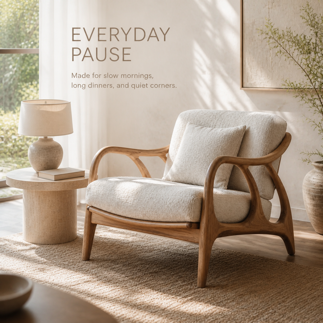 Alden Sculptural Natural Wood Lounge Chair - Design 032 - product image 07