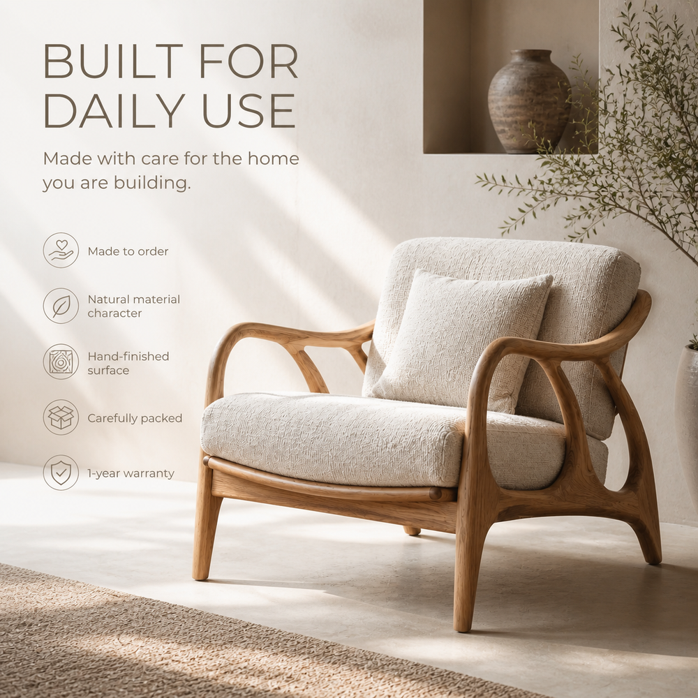 Alden Sculptural Natural Wood Lounge Chair - Design 032 - product image 09