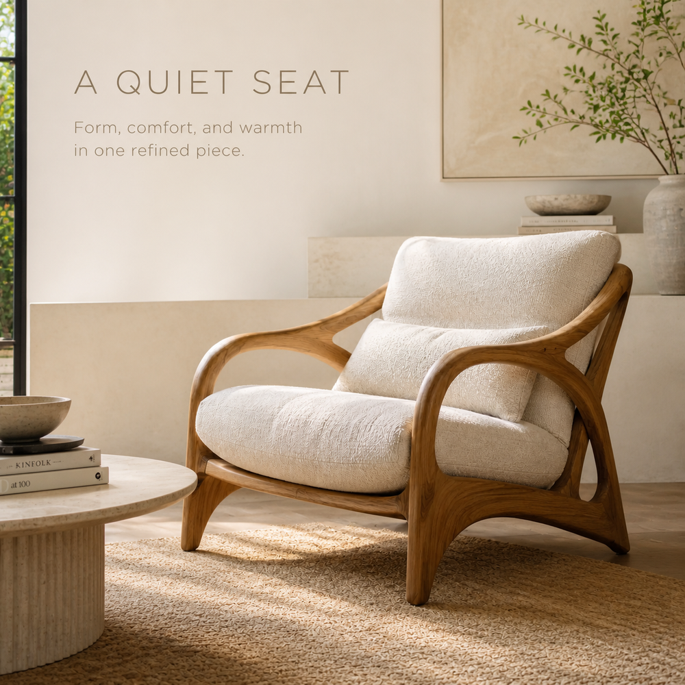Mira Organic Natural Wood Lounge Chair - Design 033 - product image 02