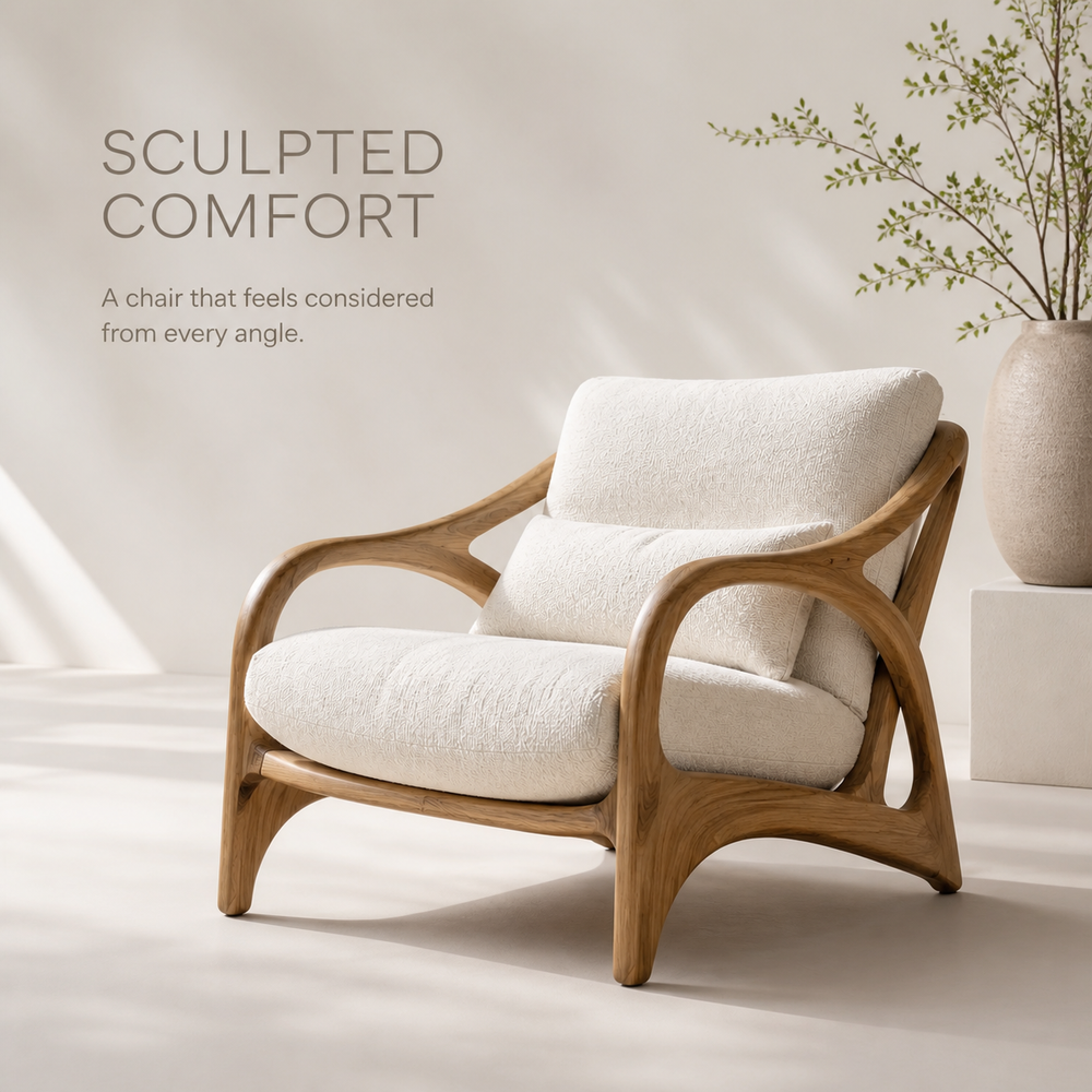 Mira Organic Natural Wood Lounge Chair - Design 033 - product image 03