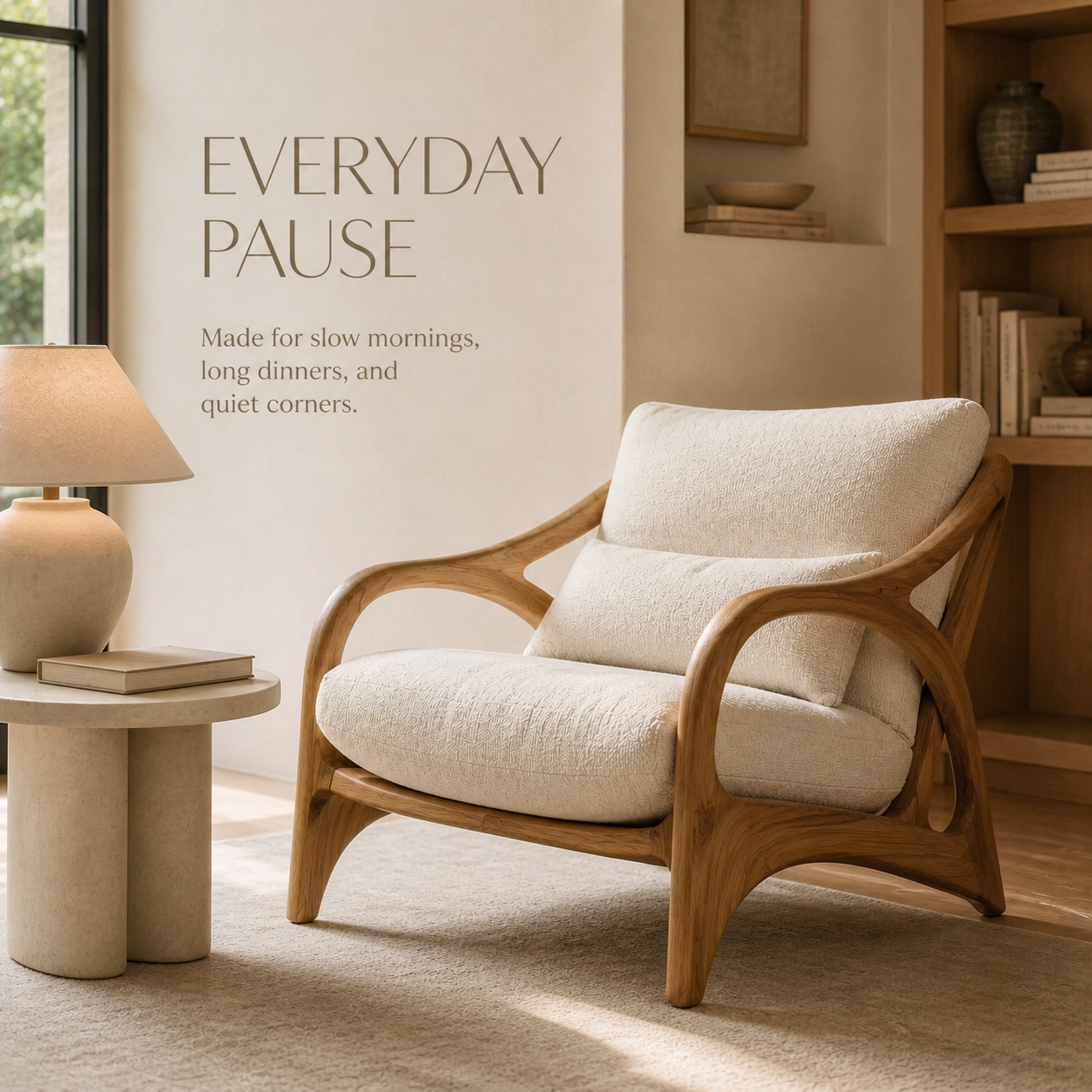 Mira Organic Natural Wood Lounge Chair - Design 033 - product image 07