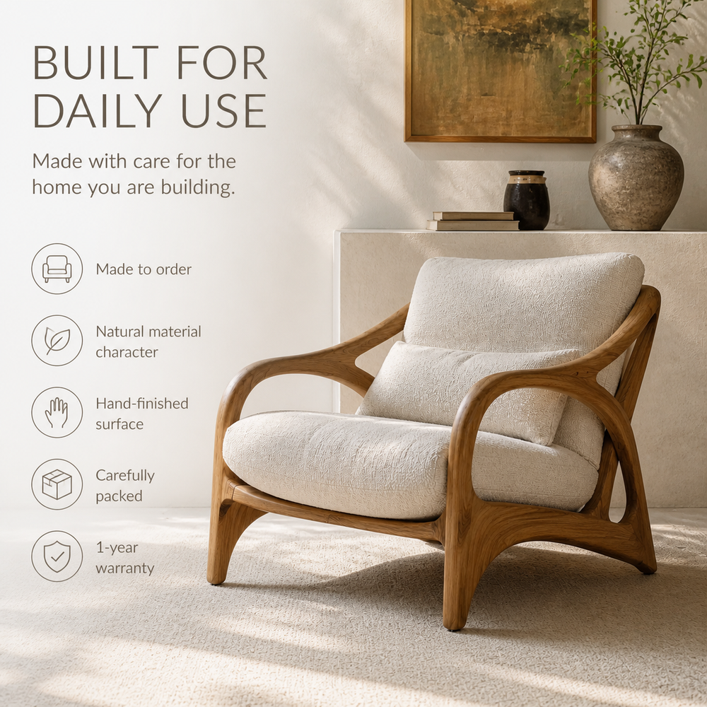 Mira Organic Natural Wood Lounge Chair - Design 033 - product image 09