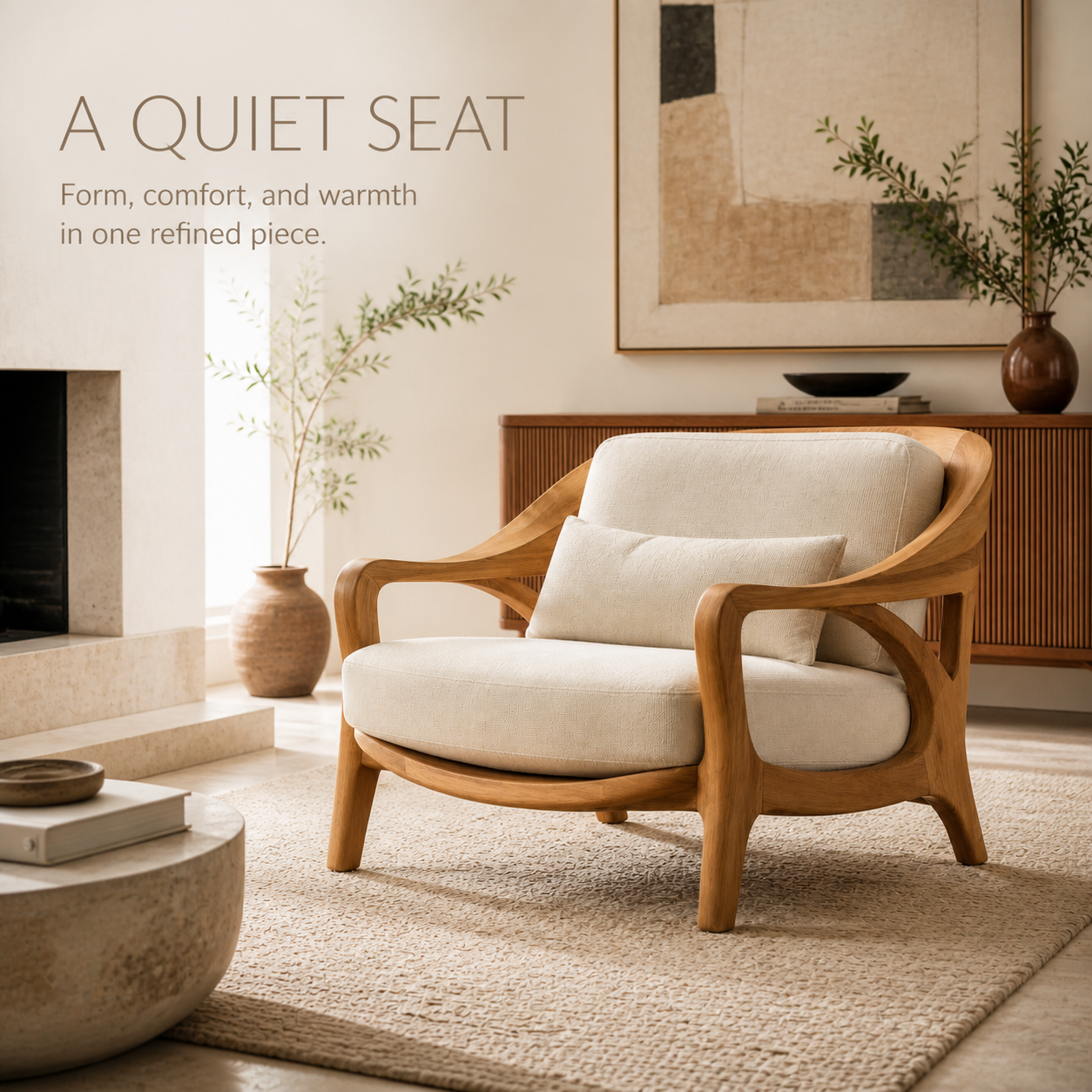 Rowan Hollow Form Natural Wood Chair - Design 034 - product image 02