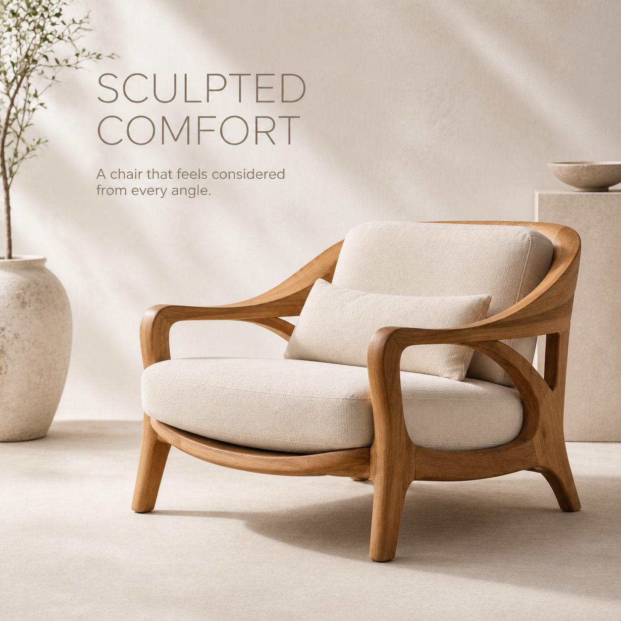 Rowan Hollow Form Natural Wood Chair - Design 034 - product image 03