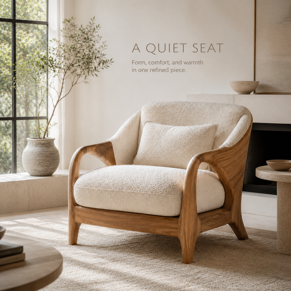 Liora Warm Natural Wood Accent Chair - Design 035 - product image 02