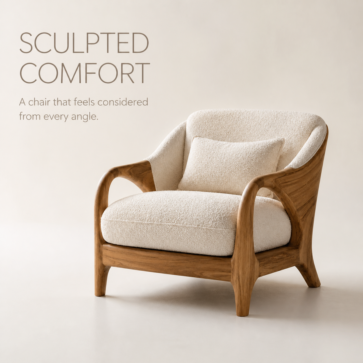 Liora Warm Natural Wood Accent Chair - Design 035 - product image 03