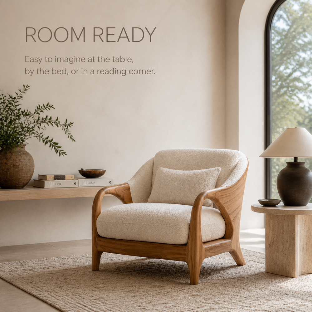 Liora Warm Natural Wood Accent Chair - Design 035 - product image 04