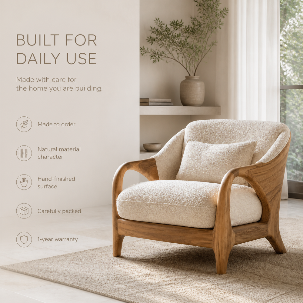 Liora Warm Natural Wood Accent Chair - Design 035 - product image 09