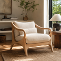 Soren Rounded Natural Wood Lounge Chair - Design 036 - main view