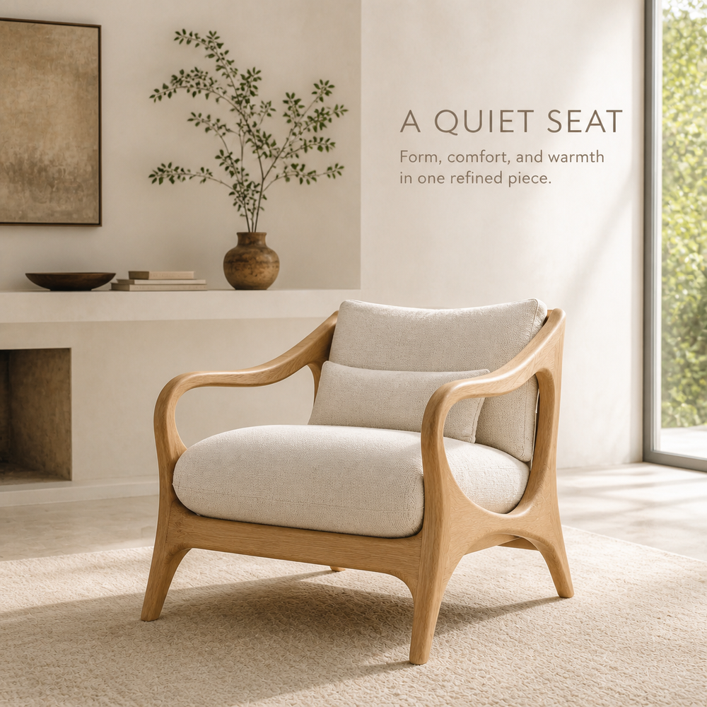 Soren Rounded Natural Wood Lounge Chair - Design 036 - product image 02