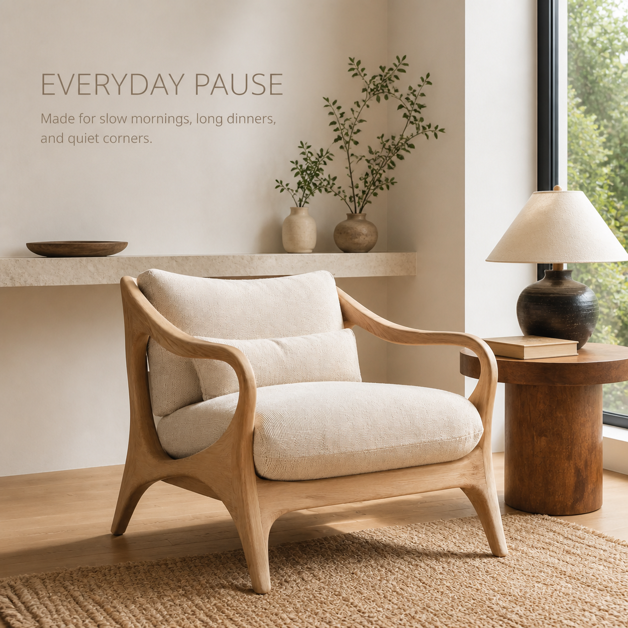 Soren Rounded Natural Wood Lounge Chair - Design 036 - product image 07