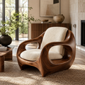 Elara Gallery Natural Wood Accent Chair - Design 037 - main view