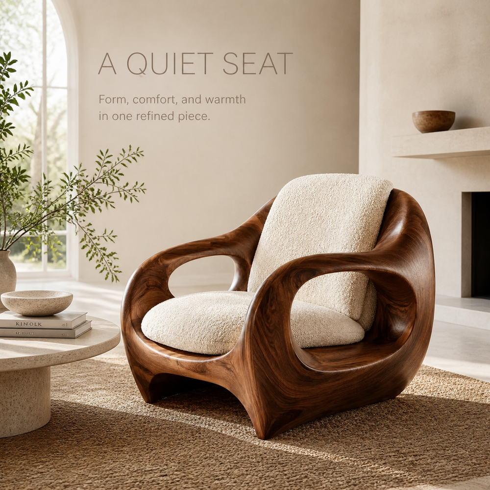 Elara Gallery Natural Wood Accent Chair - Design 037 - product image 02